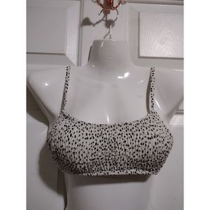 Xhilaration black/white polka dot padded bikini top XS